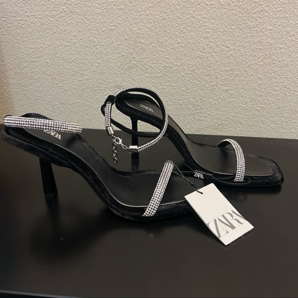 Zara Crystal strap Women's Heeled Sandals - Picture 2 of 4